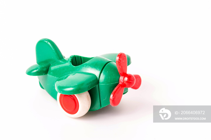 Plastic Toy Plane on White Background