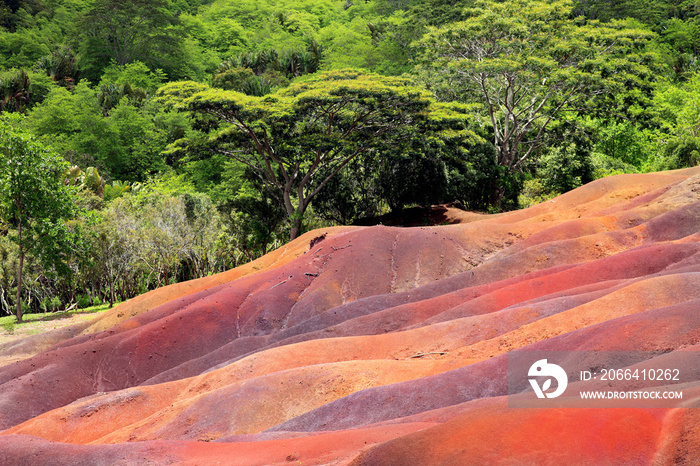 Oceano Indiano, Isola di Mauritius. Terre colorate di Chamarel.