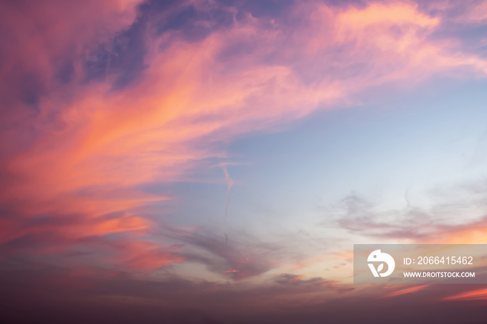 Dramatic color of Sky and twilight cloud background.