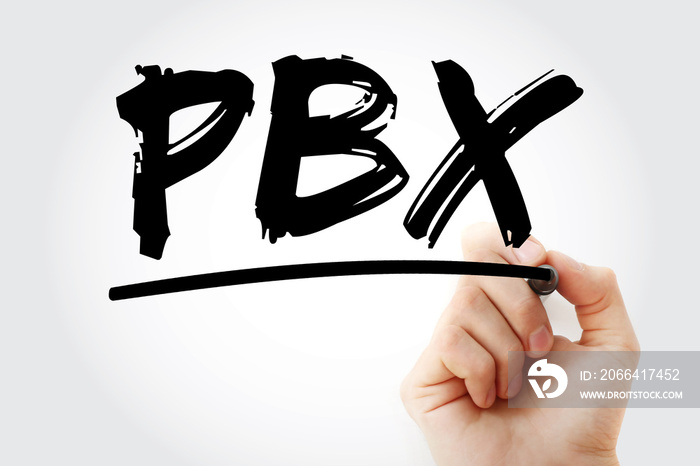 PBX - Private Branch eXchange acronym with marker, business concept background