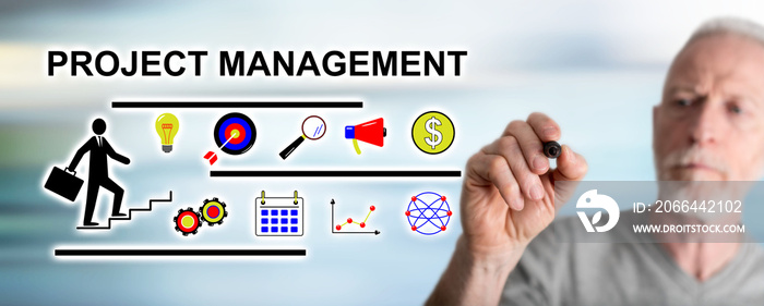 Man drawing project management concept