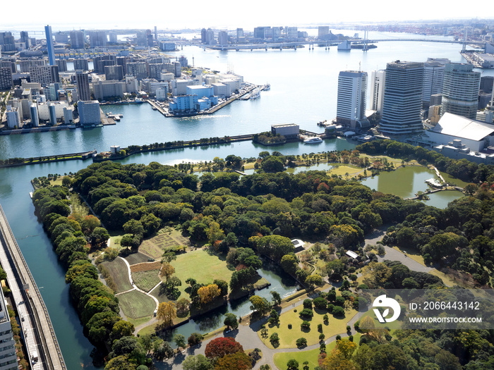 東京都　浜離宮恩賜庭園と東京港