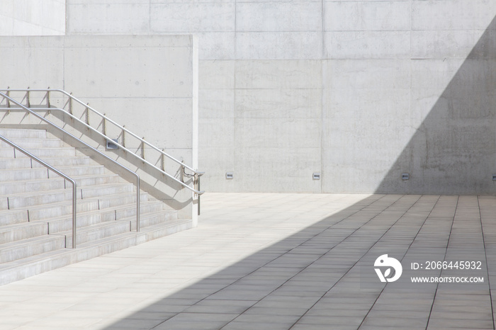 Sunny concrete courtyard