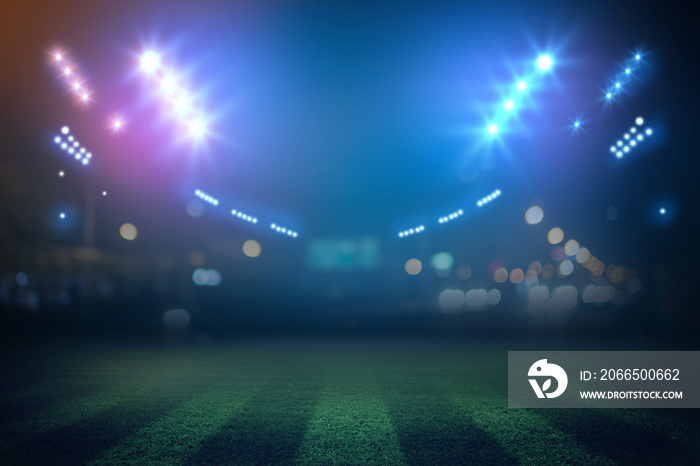 lights at night and stadium 3d render