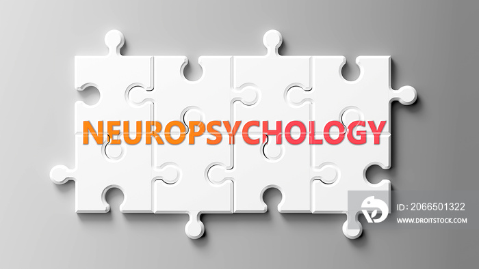 Neuropsychology complex like a puzzle - pictured as word Neuropsychology on a puzzle to show that it