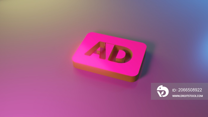 3d symbol of audio description icon render