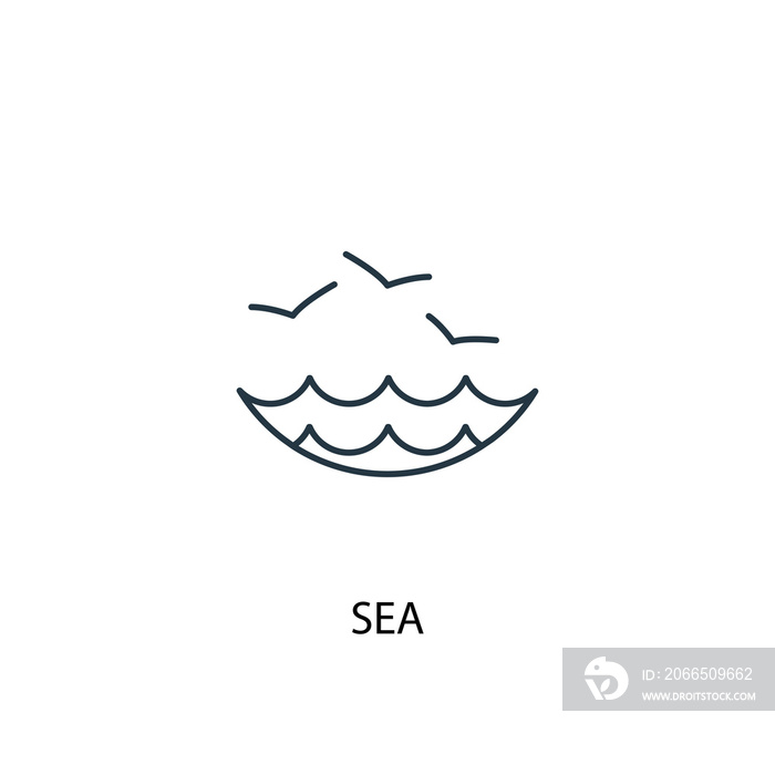 sea concept line icon. Simple element illustration