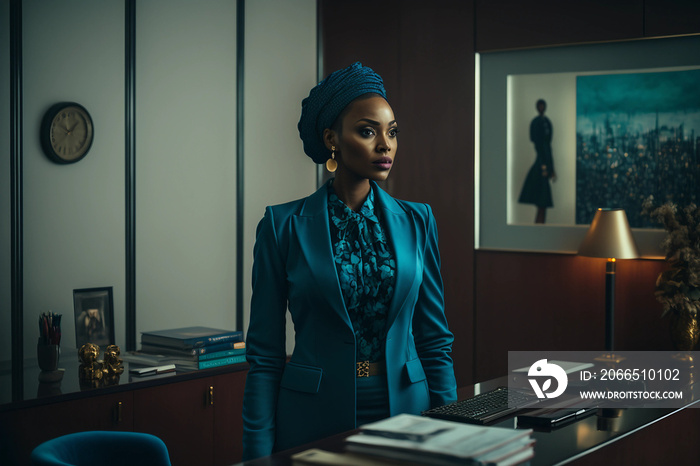 Generative AI. a hausa female executive in her office