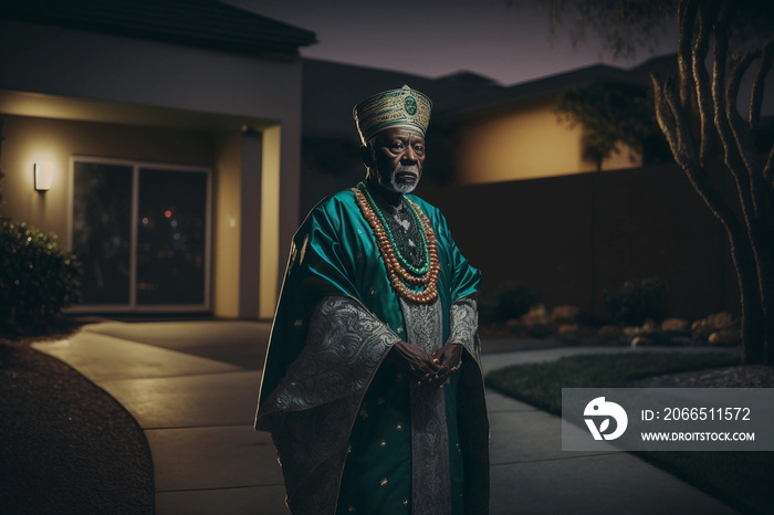 Generative AI. African king wearing royal robes