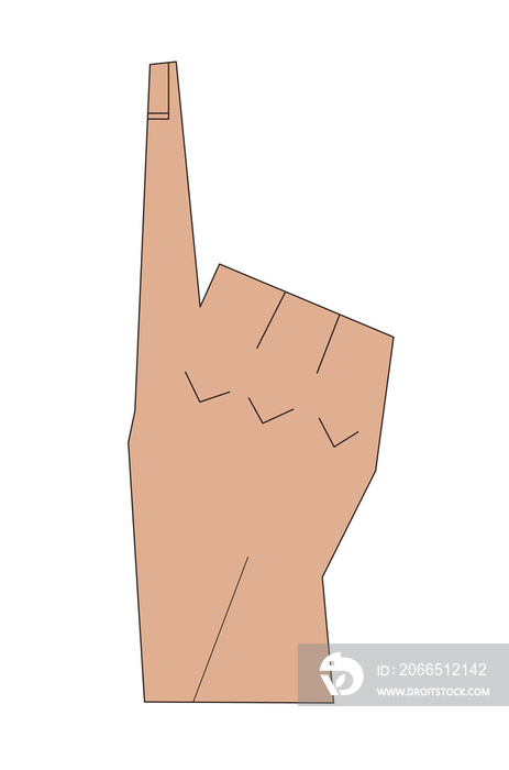 Diverse Hand Signals Number 1 ASL Medium Light Skin Tone