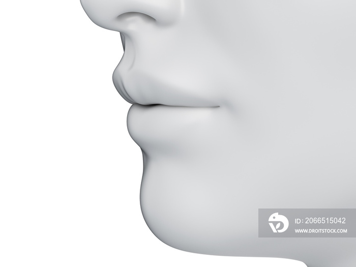 3d rendered medically accurate illustration of a grey abstract female mouth