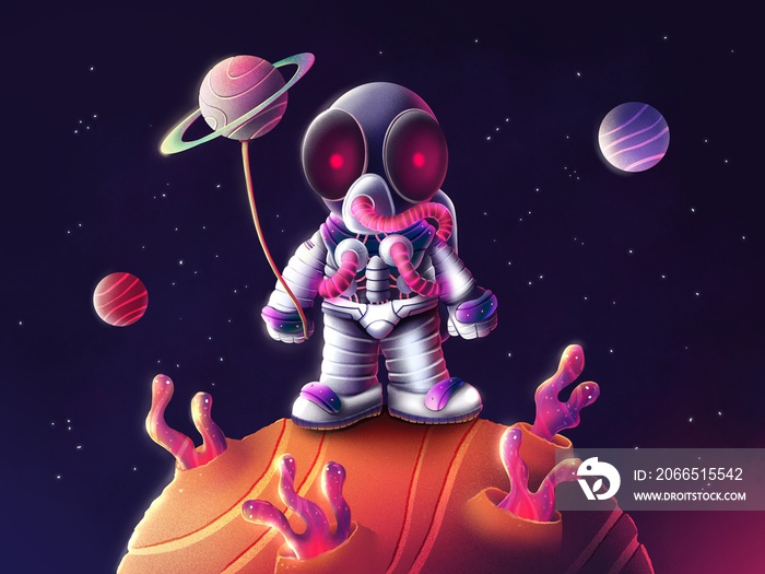 illustration of astronaut in space