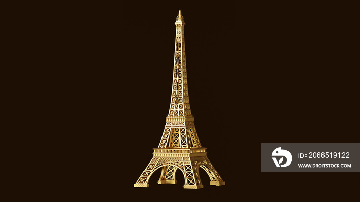 Yellow Eiffel tower 3d illustration 3d render