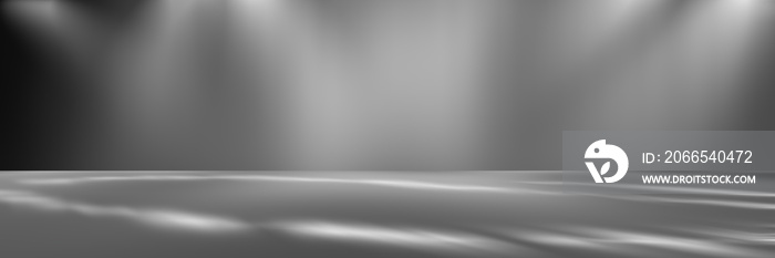 perspective floor backdrop black room studio with gray gradient spotlight backdrop background for di