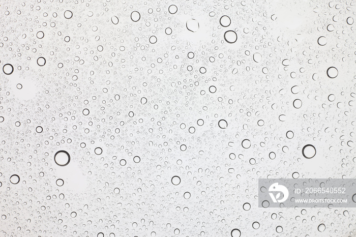 Rain droplets on glass background, Water drops on glass.