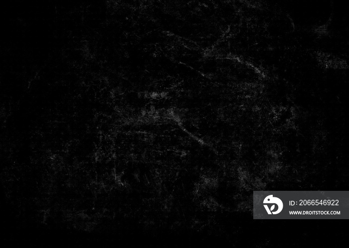 Grunge monochrome horror scratched background, black chalkboard cracked illustration