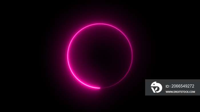 Glowing background with pink neon circle. Abstraction for your ad and banner 3d rendering