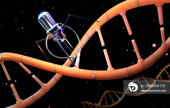 纳米机器人正在修复受损的DNA。