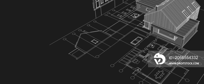 house project plan 3d rendering