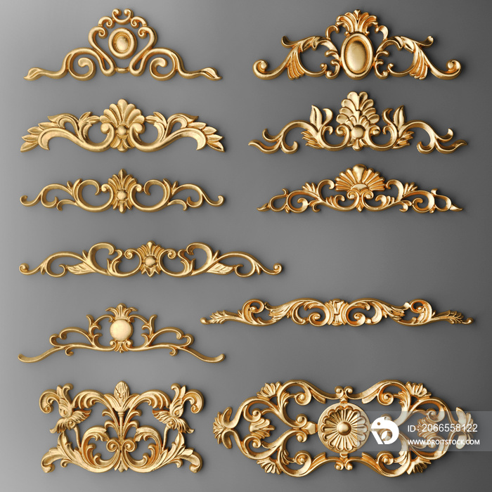 Gilded stucco, collection gold cartouche