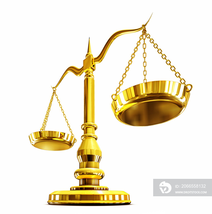 3D rendering of a golden scale