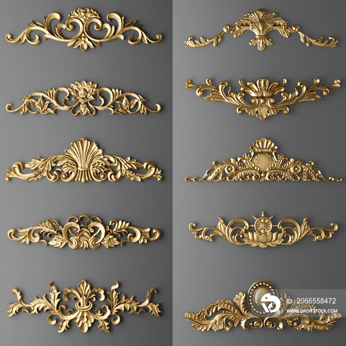 Gilded stucco, collection gold cartouche