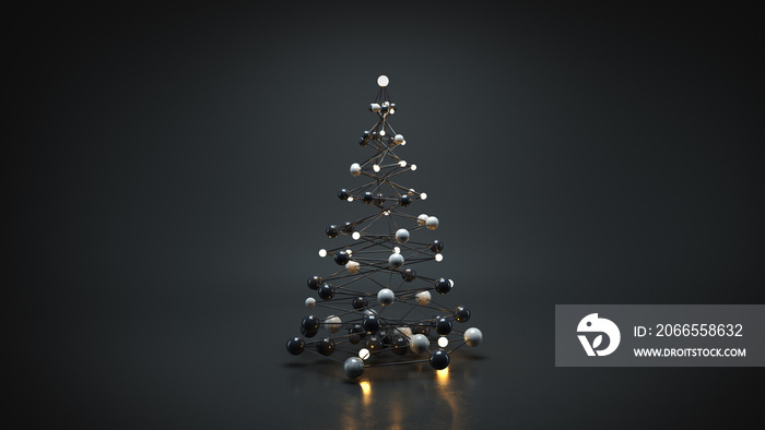 Futuristic christmas tree 3D render