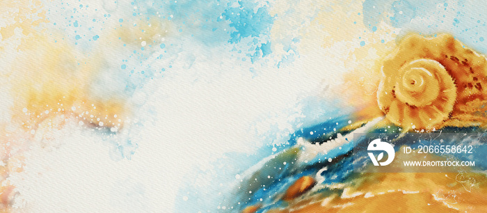 Sea impression. Watercolor design background