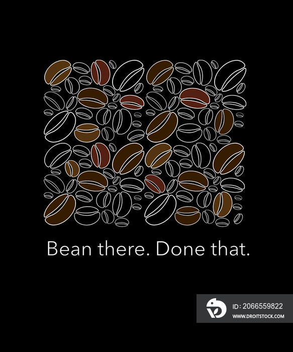 这是一幅以咖啡豆为主题的插图，色彩丰富，设计现代。