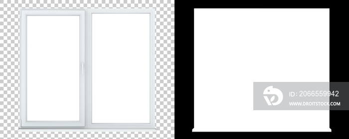 Window isolated on background with mask. 3d rendering - illustration