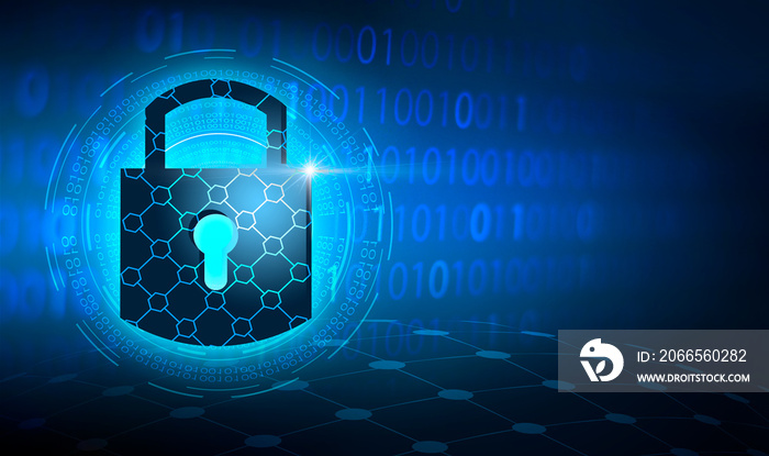 钥匙锁安全系统抽象技术世界数字链接高科技深蓝网络安全