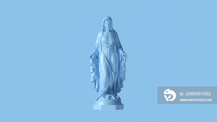 Pale Blue Virgin Mary Mother of Jesus Statue 3d illustration 3d render