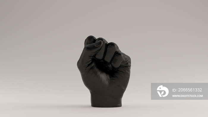 黑色凸起的握拳反法西斯手掌视图3d插图3d渲染图