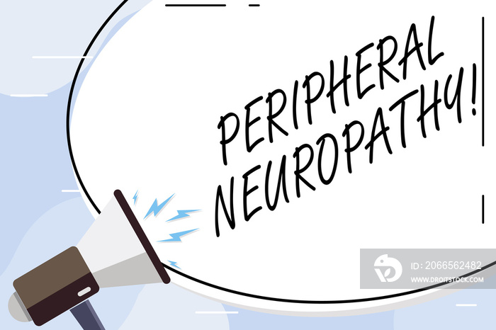 Conceptual hand writing showing Peripheral Neuropathy. Concept meaning condition or disease affectin