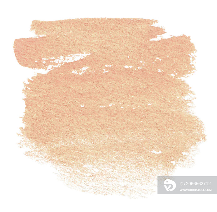 Beige watercolor shape. Watercolor hand drawn brush strokes isolated on white