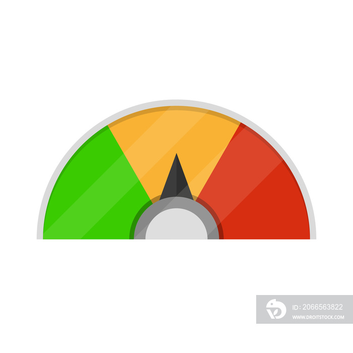 Speedometer icon. Colorful infographic gauge element. Vector illustration