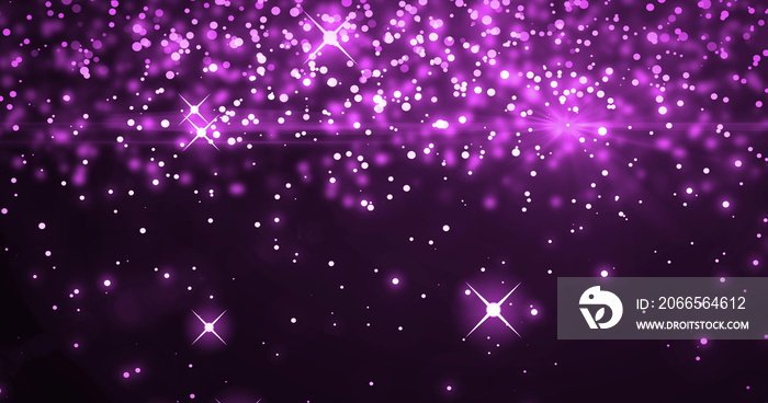 紫色背景上多个发光的粉红色光点以催眠运动的方式移动的图像