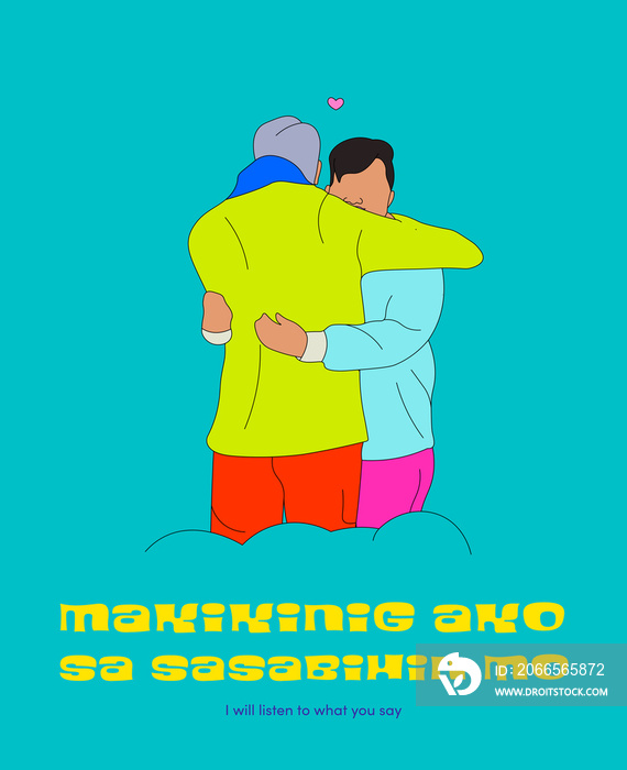 Makikinig ako sa sasabihin mo (I will listen to what you say) - two people hugging