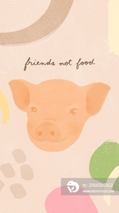 friends not food cute smiling pig