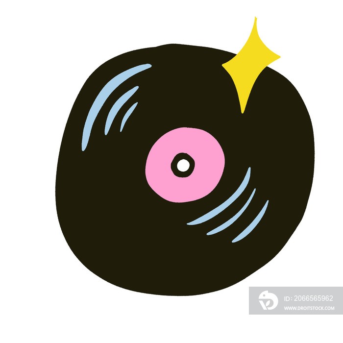 Vinyl record music birthday celebrations illustration