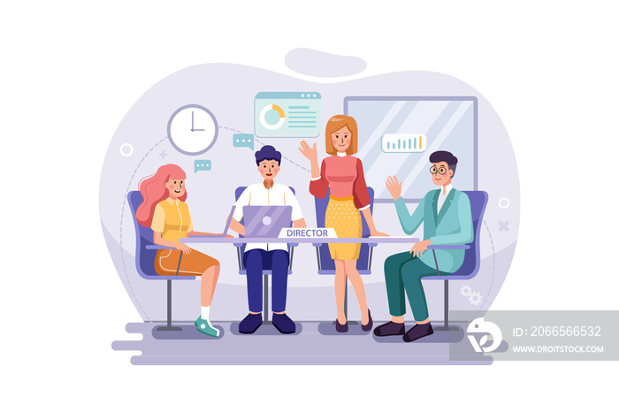 Board of Directors Illustration concept. Flat illustration isolated on white background.