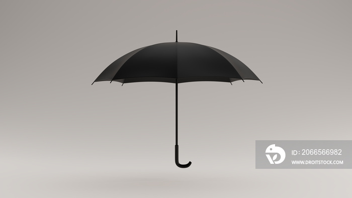 Black Umbrella Straight View 3d illustration 3d render