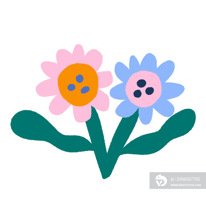 Colorful folk floral illustration