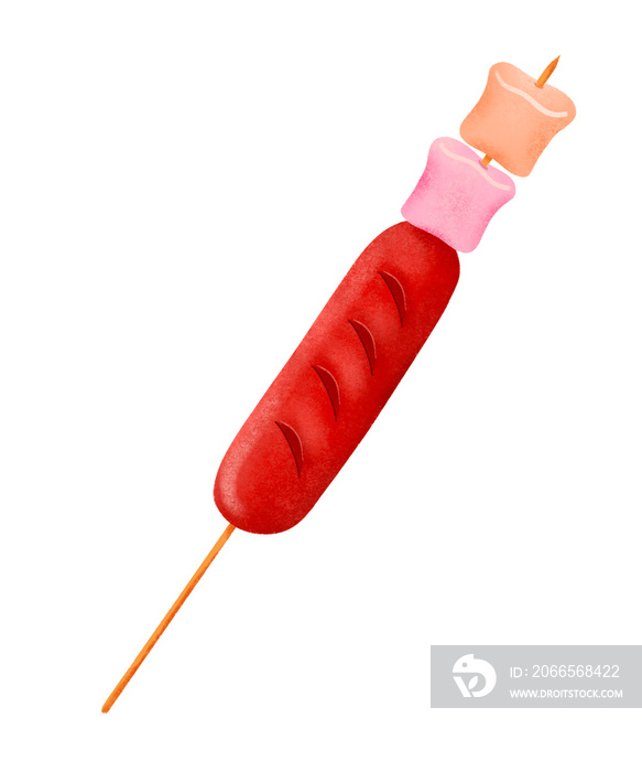 菲律宾热狗光滑暖色棉花糖棒