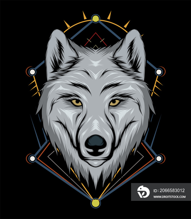 wolf animal mascot head illustration logo