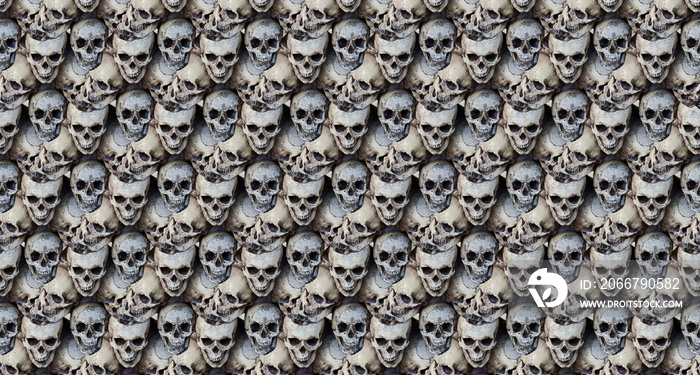 Pattern of skulls background or wallpaper for design.