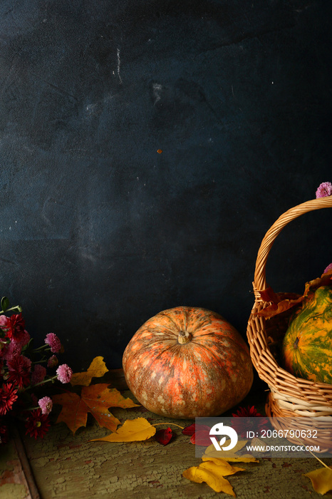 background with pumpkins