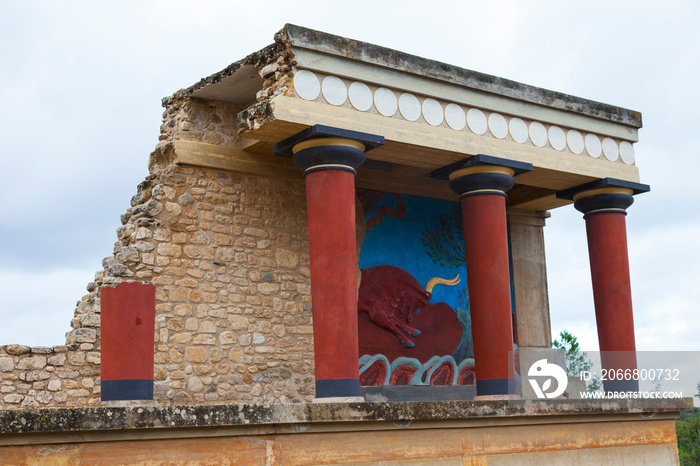 Minotauro en el Palacio de Knossos, Isla de Creta, Mar Egeo, Grecia,