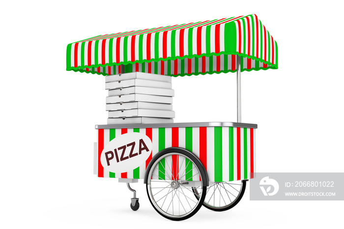 Pizza Trolley Cart. 3d Rendering