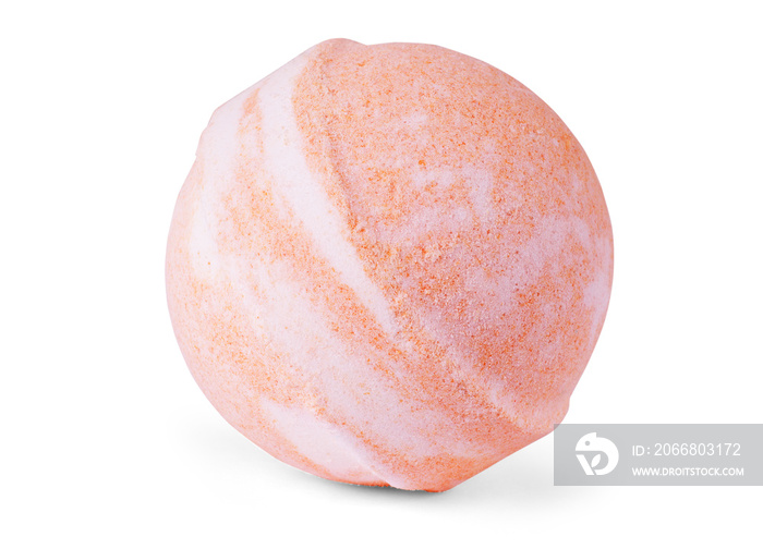 Single bath bomb, isolated on the white